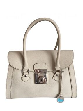 Vintage Leather Dooney & Bourke Ivory Bone Small Leather Satchel